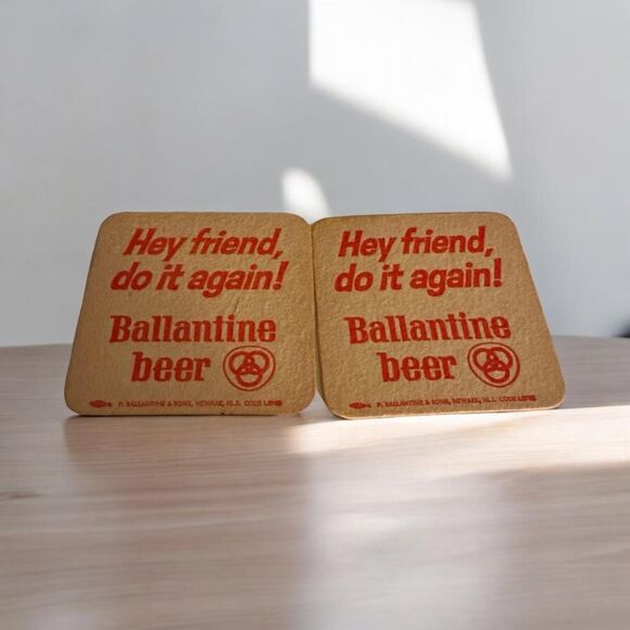 Ballantine Beer - "Hey Friend, Do It Again!" Coasters 1963 - Picture 1 of 1